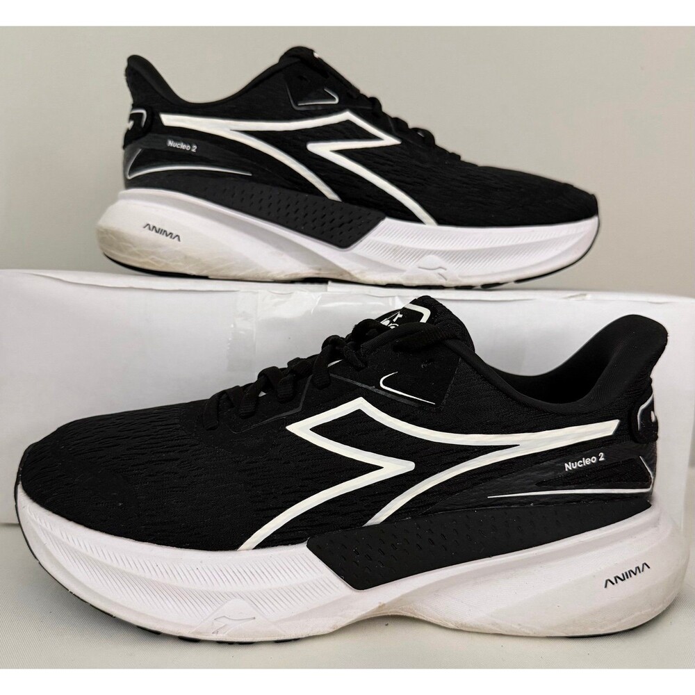Diadora Nucleo 2 Womens Size 10.5 Black White Athletic Running Shoes